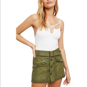 Free People Army Green Mini Skirt